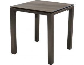 Table en aluminium plateau HPL Stoneo 90 cm (Café et cédar)
