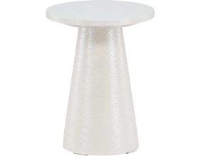 Table d'appoint ø35 cm Lanzo (Blanc brillant)