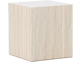 Table d'appoint en MDF effet travertine York 40 x 40 x 45 cm