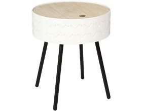 Table d'appoint avec coffre intégré Eugénie (Blanc)