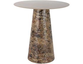 Table d'appoint en métal Mosaic Marble High (Marron)