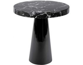 Table d'appoint en métal imitation marbre noir Marble (40 x 42 cm)