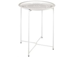 Table d'appoint en métal intérieur extérieur (Blanc)