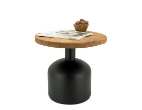 Table d'appoint en pin et pied en métal 