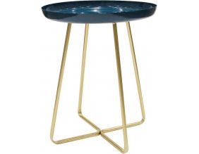 Table d'appoint plateau rond glossy (Bleu)