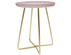 Table d'appoint plateau rond glossy (Rose)