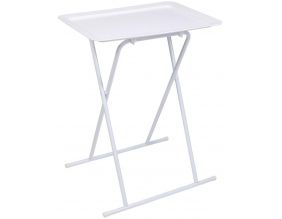 Table d'appoint pliable en métal (Blanc)