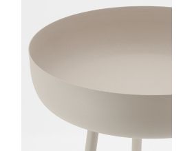 Table d'appoint ronde en métal (Beige)