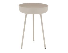 Table d'appoint ronde en métal (Beige)