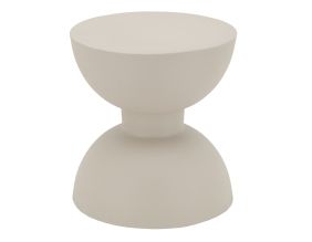 Table d'appoint ronde en métal Sablier (Beige)