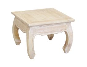 Table basse en acajou blanchi OPIUM (60 x 60)