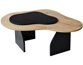Table basse en aggloméré Melted (Chêne, Noir)