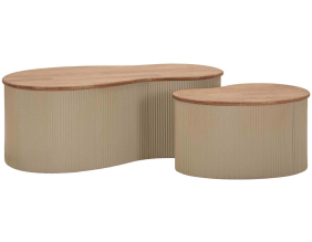 Table basse en bois d'hévéa Frankfurt (Set de 2) (Beige)