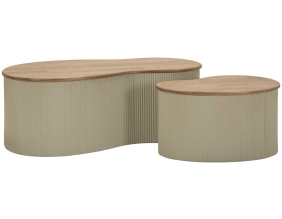 Table basse en bois d'hévéa Frankfurt (Set de 2) (Blanc)