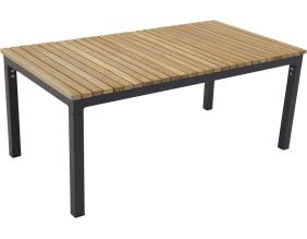 Table basse de jardin en alu et teck Brasilia (Noir)