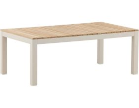 Table basse de jardin en alu et teck Brasilia