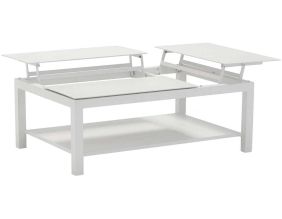 Table basse de jardin élévatrice en aluminium Butterfly (Blanc)