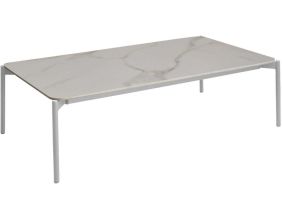Table basse de jardin plateau céramique Ambiance (Blanc)