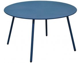 Table basse jardin ronde en acier Rio 70 cm (Bleu)