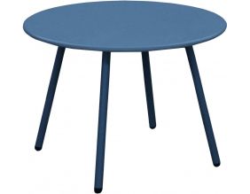 Table basse jardin ronde en acier Rio 50 cm (Bleu)