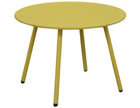 Table basse jardin ronde en acier Rio 50 cm (Moutarde)