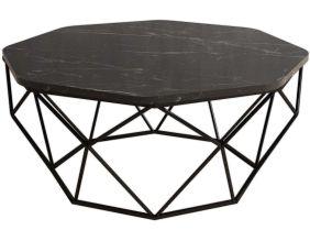 Table basse en métal plateau imitation marbre Diamond