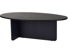 Table basse ovale en aggloméré Orba (Bois noir)