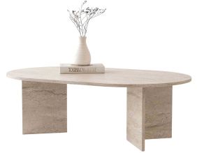 Table basse ovale en aggloméré Oscar