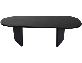 Table basse ovale en aggloméré Ovalis (Bois noir)