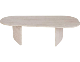Table basse ovale en aggloméré Ovalis (Travertine)