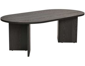 Table basse ovale en aggloméré Sable (Bois noir)