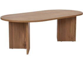 Table basse ovale en aggloméré Sable (Chêne vielli)