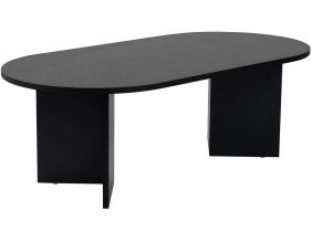 Table basse ovale en aggloméré Sable (Noir)