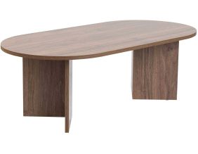Table basse ovale en aggloméré Sable (Noyer)