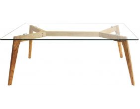 Table basse rectangulaire en verre 110 x 60 x 45 cm