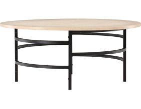 Table basse ronde ⌀100x42,5 cm Copenhagen (Beige, Noir)