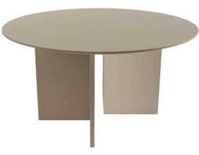 Table basse ronde 80 cm en aggloméré Leo (Crème)