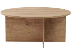 Table basse ronde en aggloméré Soleil (Chêne)