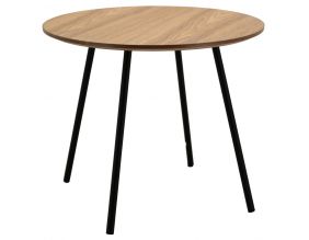 Table basse ronde en mdf avec plaquage frêne naturel