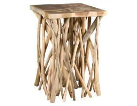 Table d'appoint teck pied branchage Puzzle