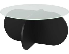 Table basse en verre Bubble (Noir)