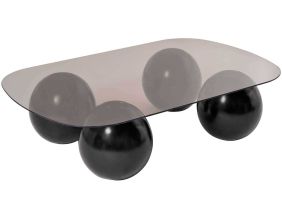 Table basse en verre 118 x 75 x 30 cm Evara (Noir et bronze (verre))