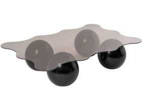 Table basse en verre 120 x 80 x 30 cm Noxa (Noir et bronze (verre))