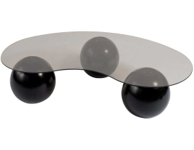 Table basse en verre 120 x 30 x 70 cm Sphere (Noir, Bronze (Verre))