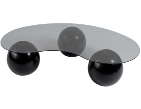 Table basse en verre 120 x 30 x 70 cm Sphere (Noir, Gris (verre))