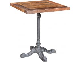 Table bistrot carrée pieds en fer forgé