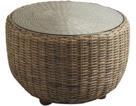 Table boule en poelet gris et verre Pipelette