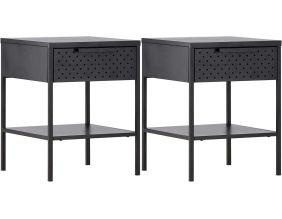 Table de chevet en acier Sacramento (Noir)