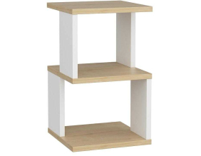 Table de chevet en aggloméré Carter (Blanc et Chêne)
