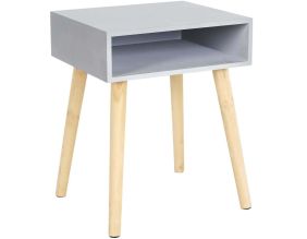 Table de chevet en bois niche colorée (Gris)